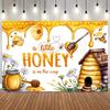 Honey Bee Photography Backdrop for Baby Birthday Glitter Gold Sunflowers Sweet Newborn Baby Shower Photo Background Decor2