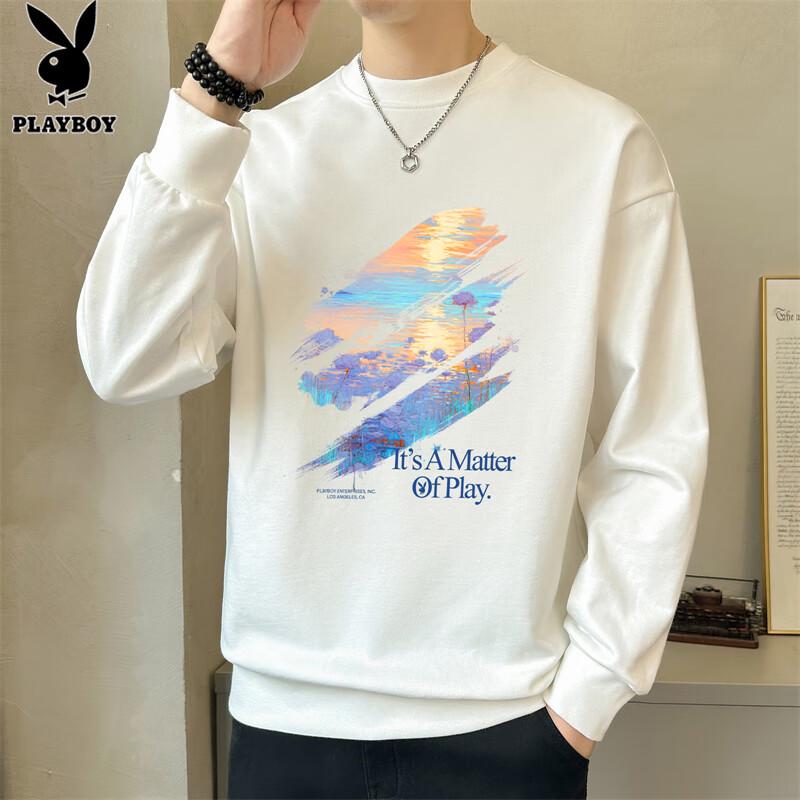 Playboy Men's Long Sleeve Loose Fit Crewneck Sweatshirt
