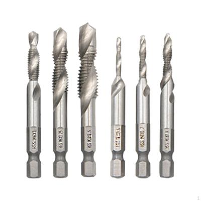 6 kusů Kombinované vrtací závitníky HSS Spirálové M3 M4 M5 M6 M8 M10 Závitořezný nástroj