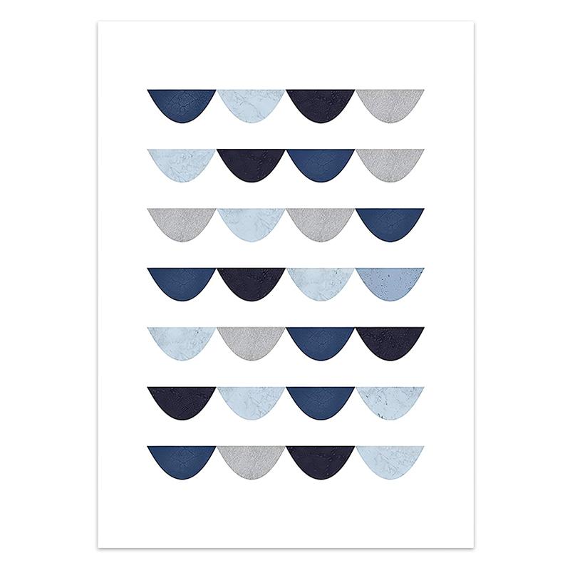 

Современные синие настенные постеры, абстрактное искусство, геометрическая геометрическая картина на холсте с цветными блоками для украшения гостиной, скандинавский простой домашний декор 21x30cm No Framed