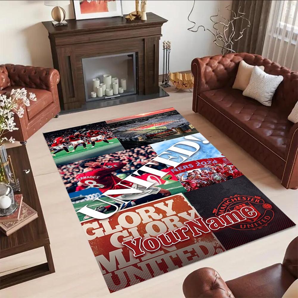 Manchester Personalized Text Area Rug Design for Foyer Kitchen Living Rooms Decorate room Anti-slip Rug Anime Office Decor Spiritual Gift