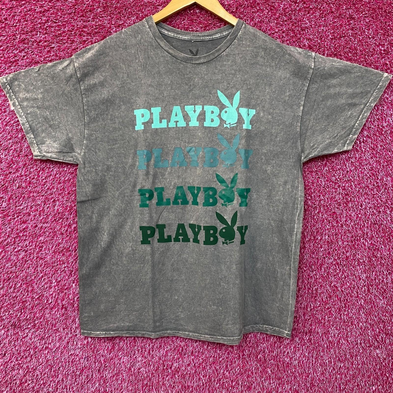 

Play Boy Bunny Logo Graphic Design Gray T-Shirt 2XL