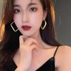 Square-shaped Earrings for Women in Summer, Bold Ear Accessories with Unique Design, Small-sized Large Ear Ring