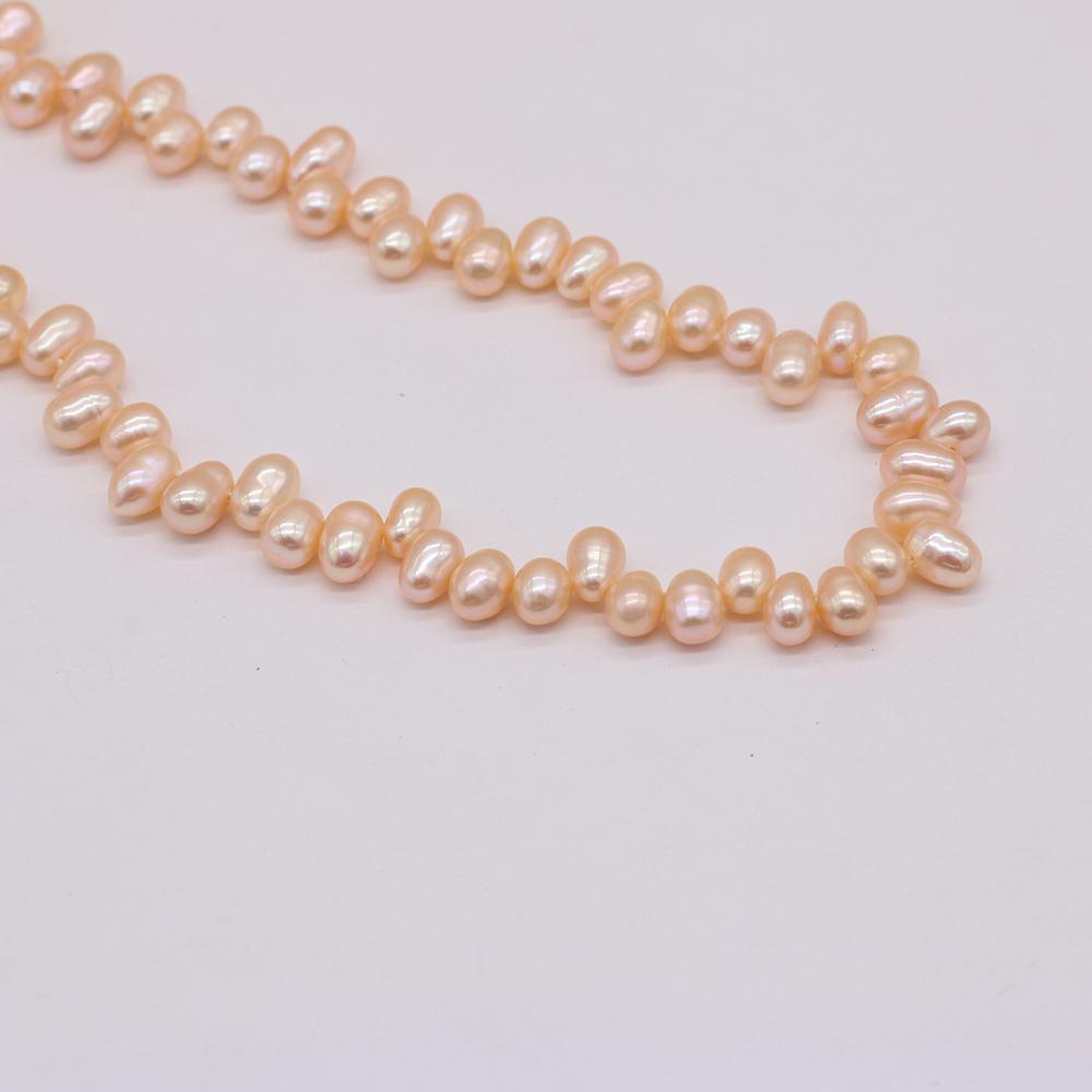 1String, Top Sided Drilled Hole Pearl 5-6mm, Fashion Women Natural Freshwater Pearl Beads for Jewelry Making DIY Crafts, Luxury Bulk Gifts 36cm