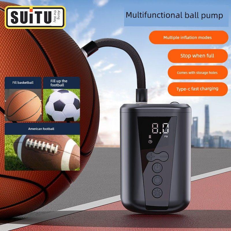 Electric Basketball Air Pump, Electric Ball Inflator, Volleyball and Soccer Ball Inflator, Auto-Stop Inflator for Car Use