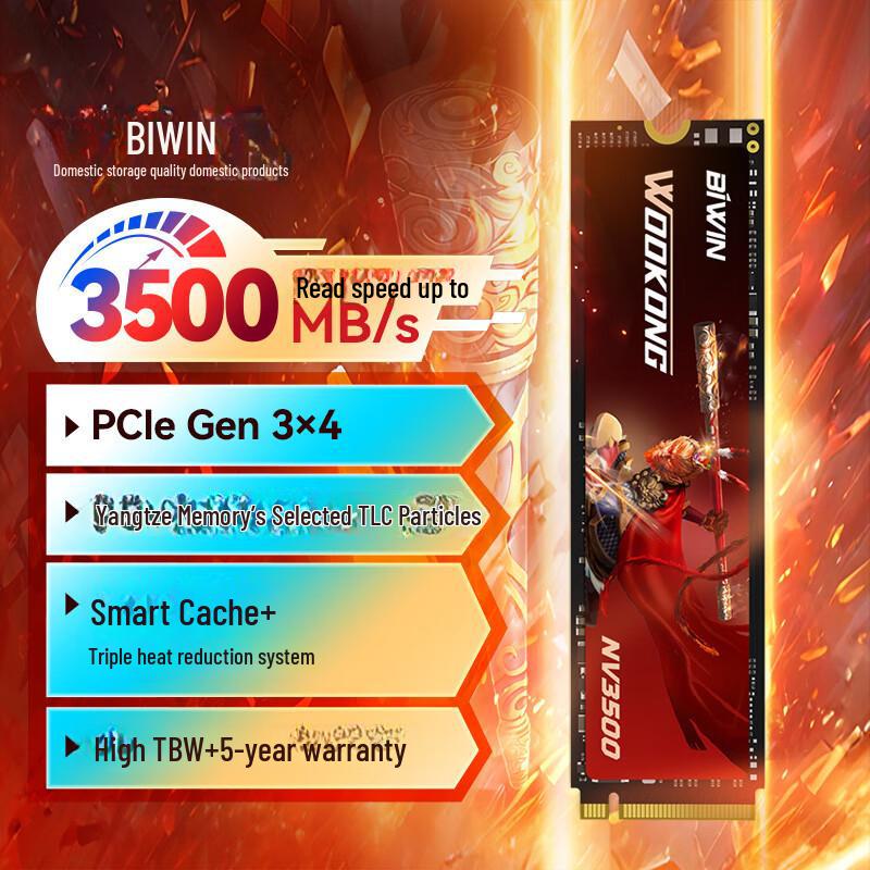 

Biwin NV3500 Series 512GB/1TB M.2 NVMe PCIe 3.0 SSD with TLC Particles