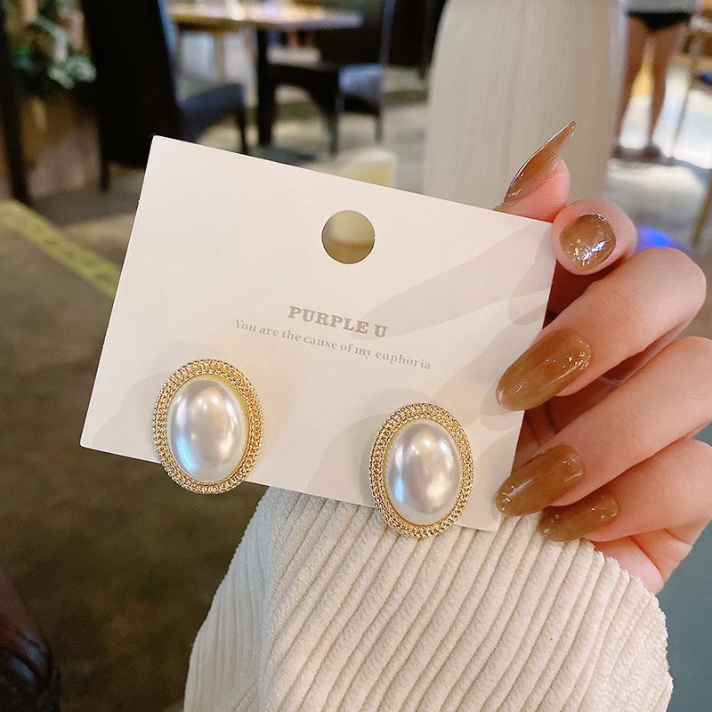S925 Silver Needle Korean Pearl Earrings - 2020 Trendy Retro Style
