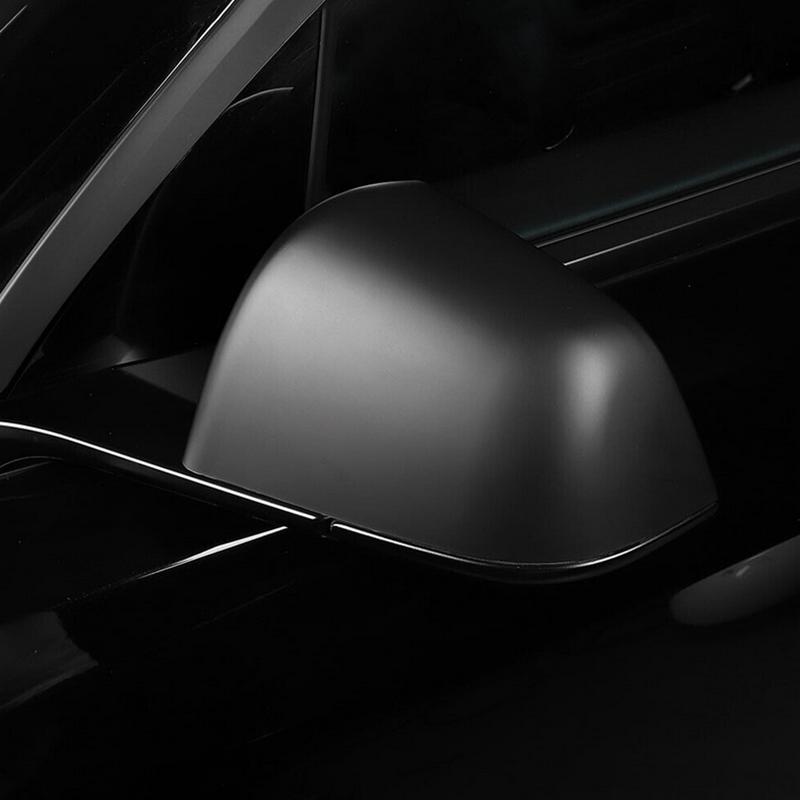 Matte Black Replacement Side Mirror Rearview Cover Cap For Tesla Model 3 17-22