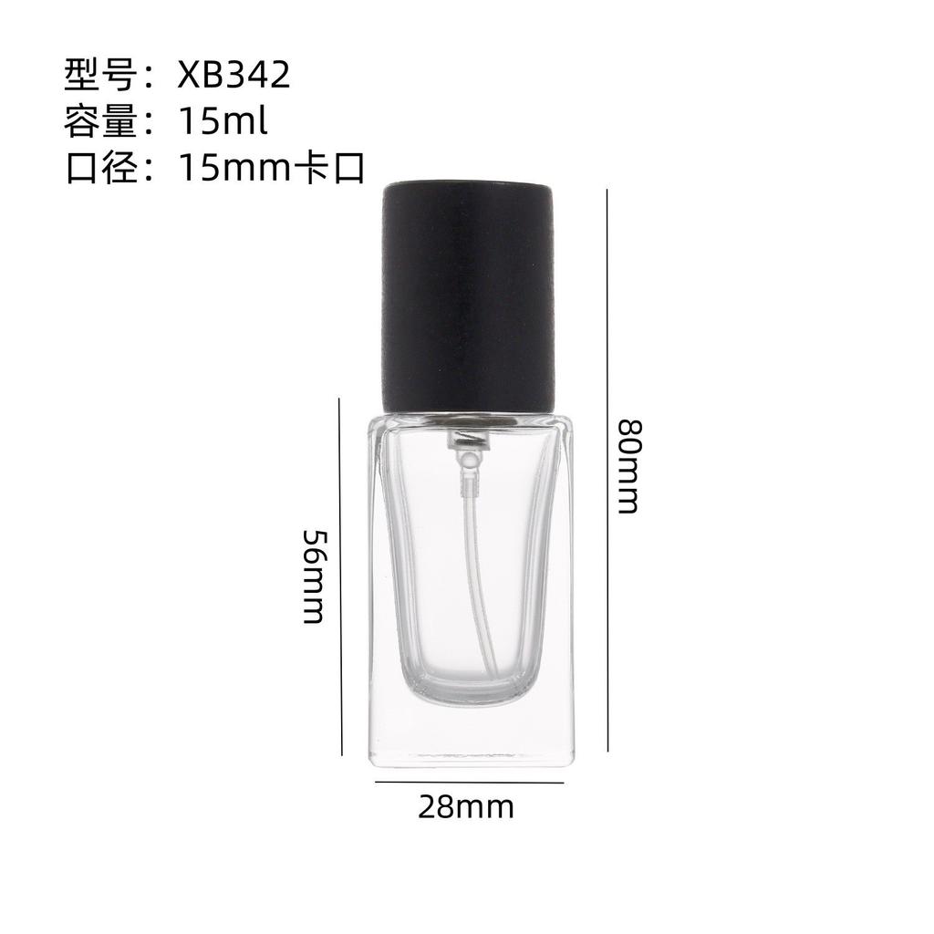 15ml Transparent Glass Perfume Bottle, Empty Spray Atomizer with 15mm Neck, Portable Travel Refillable Sample Container