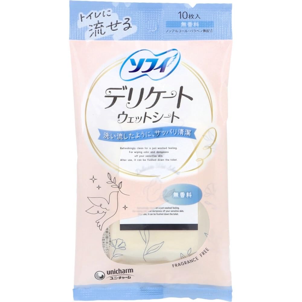 Sofy Delicate Wet 10 wipes per pack x 3 packs Wipes, Unscented,