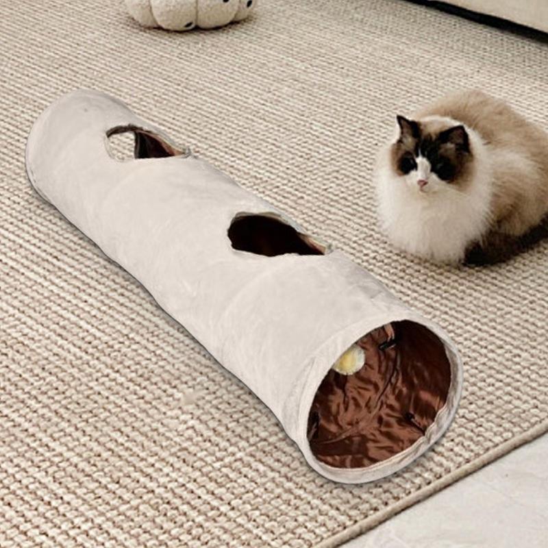 Straight Cat Tube Multifunctional Cat Tunnel Bed Big Tube Playground Toys For Indoor Cats Straight Cat Tunnel Collapsible Cat
