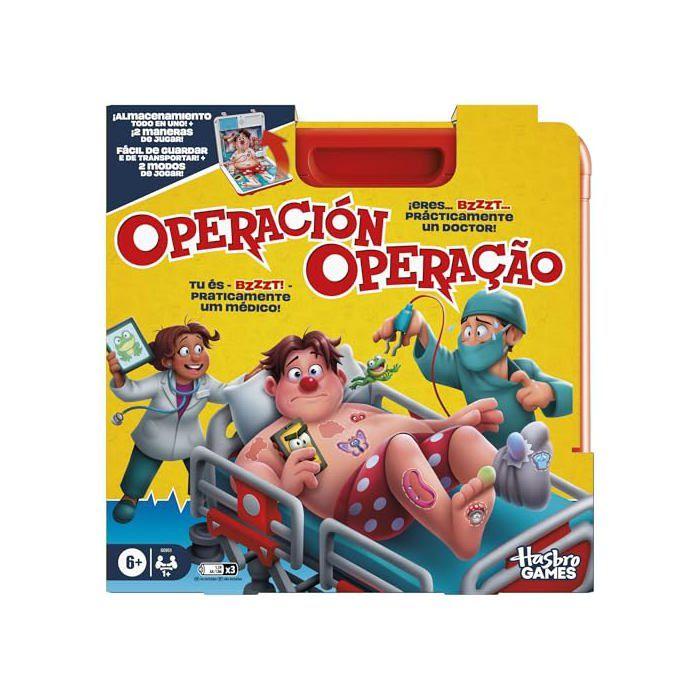 Jeu de société électronique Opération - Hasbro - Coffret tout-en-un - 12 pièces de maladie - 12 cartes - Effets sonores