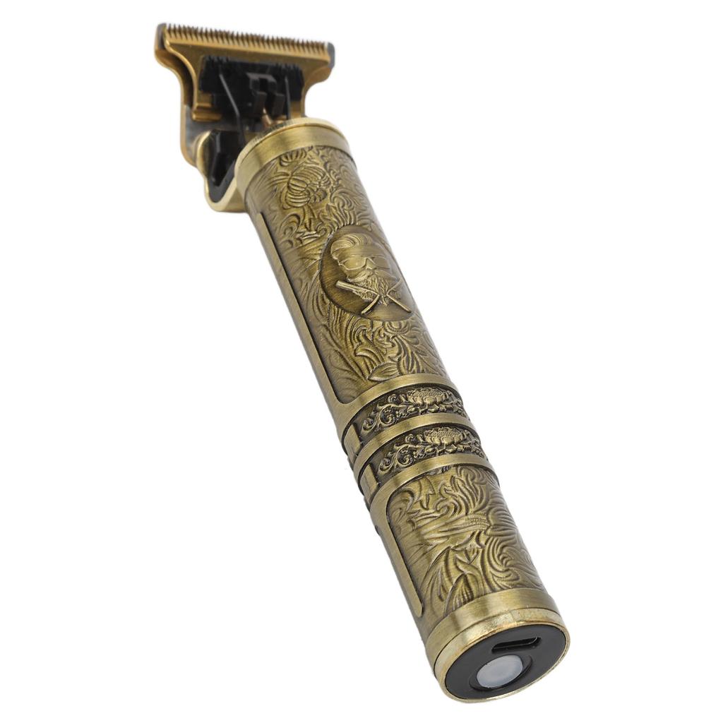 Hair Clipper Vintage Golden Engraved Professional Electric Hair Trimmer for Barber Salon
