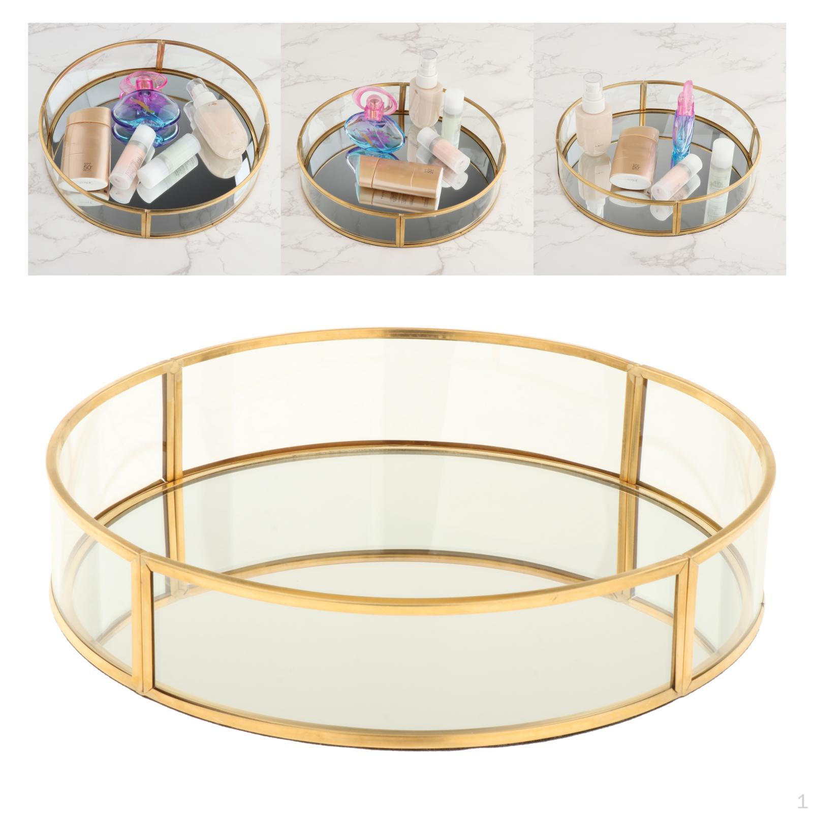 

Творческий органайзер для макияжа, коробка для хранения, витрина, подарки Tray Clear Gold A