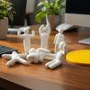 Handmade Art Collection 8Pcs Paintable Blank 3D Printed Chameleon Figurines, DIY Unpainted White Craft Project Model Kit with Painting Brushes,
