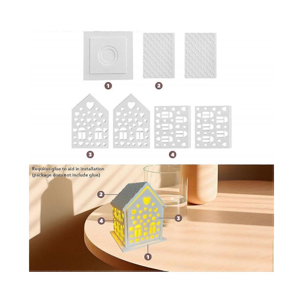 Silicone Moulds Casting Moulds 3D Houses Silicone Mould, Houses 3D DIY Silicone Mould House Casting Moulds Houses Candle Holder Plaster for Casting