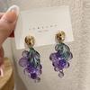 925 Silver Needle Purple Grape Earrings - Cute, Fashionable, and Stylish Earrings for Women