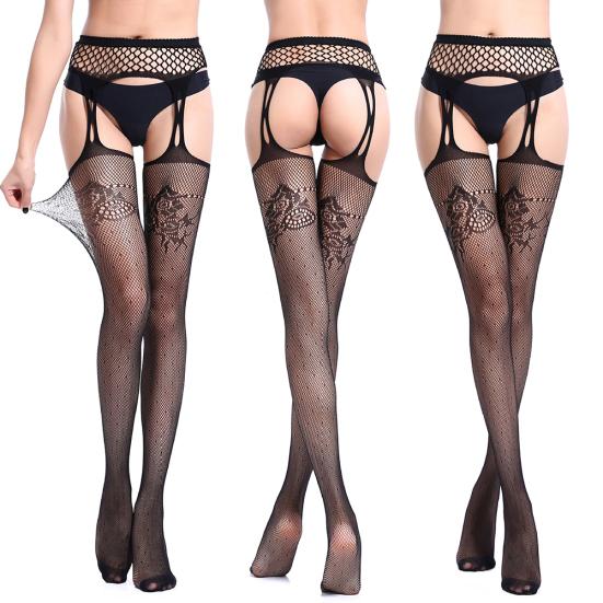 Sexy Women Soft Breathable Fishnet Stockings Tights Hollow Pantyhose Suspenders