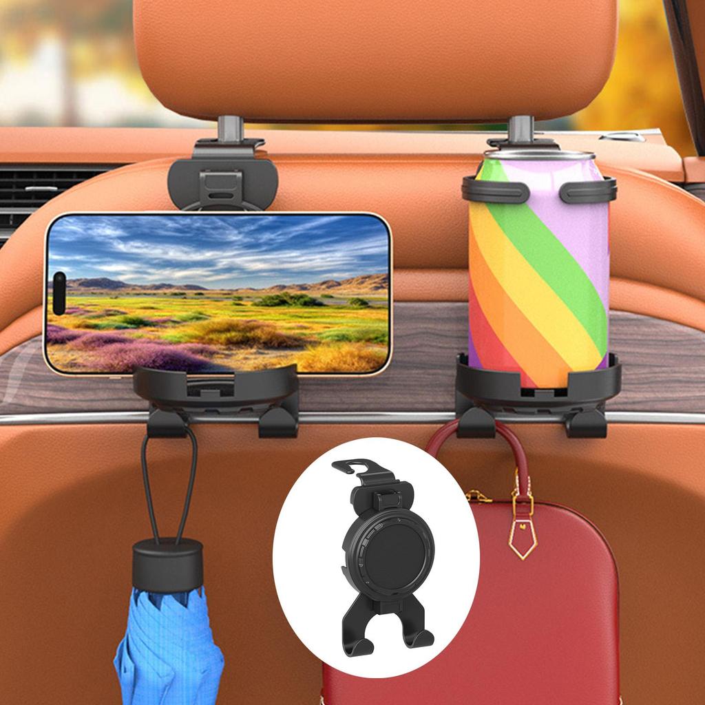 Car Cup Holder for Back Seat Automotive Storage Accessories Car Seat Hooks for Headrest for Travel Truck Cell Phones Keys