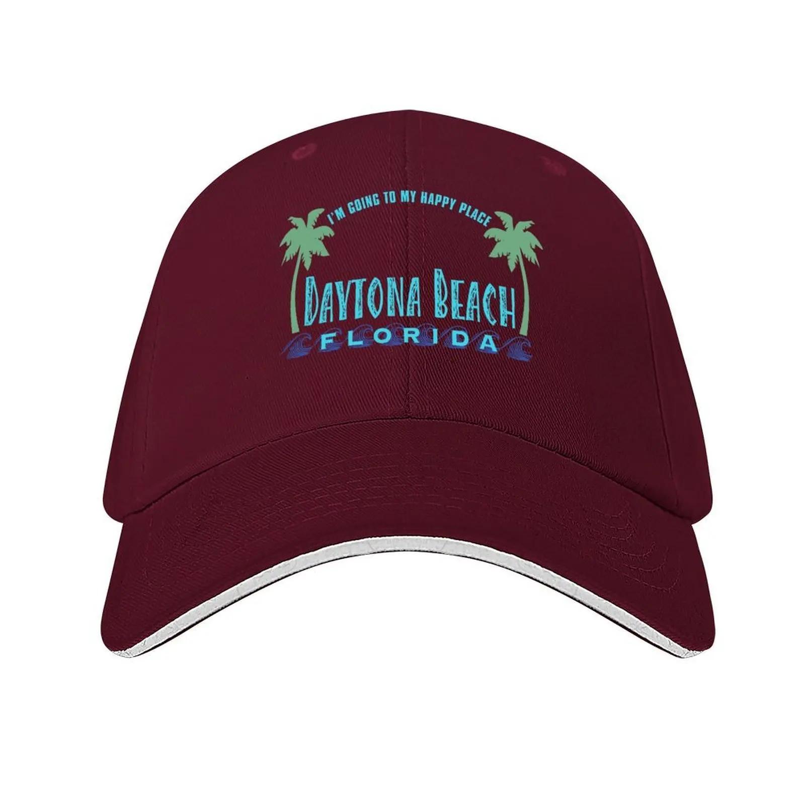 Daytona Beach Florida  Happy Place Baseball Cap Hip Hop Cosplay Streetwear Mens Womens