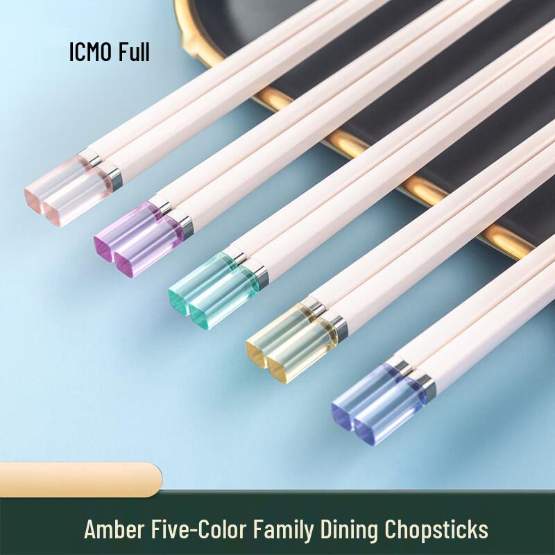 

Kemandu Japanese Style Amber Alloy Chopsticks 10 Pairs