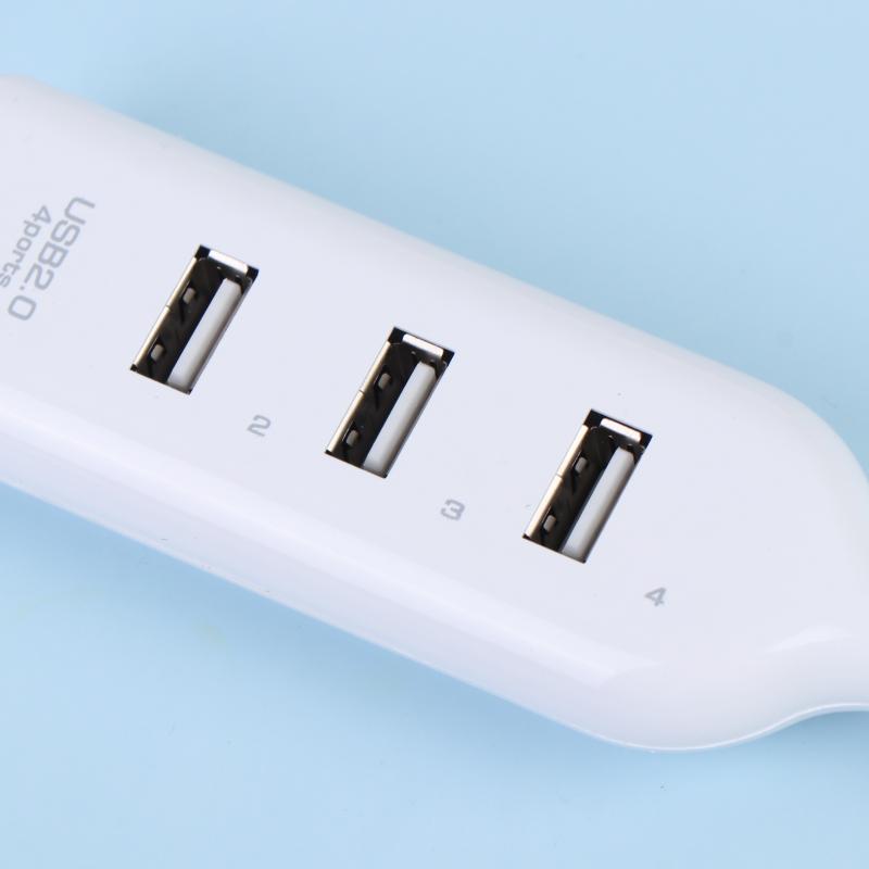 4 Port USB 2.0 Hub Splitter High Speed Data Transfer Adapter 1/2/3Pcs for Gaming Laptop Desktop PC Peripheral Connection