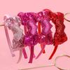 Girl Headband Sparkling Sequins Hearts Bow Decor Lightweight Hair Hoop Seamless Arc Design Party Hair Accessory