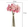 Realistic Artificial Roses Flowers Bouquet Mini Fake Flowers Small Tea Rose  Wedding Party Decor