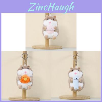 Plush Hamster Keychain Cute Cartoon Toy For School Backpack Kids Gift