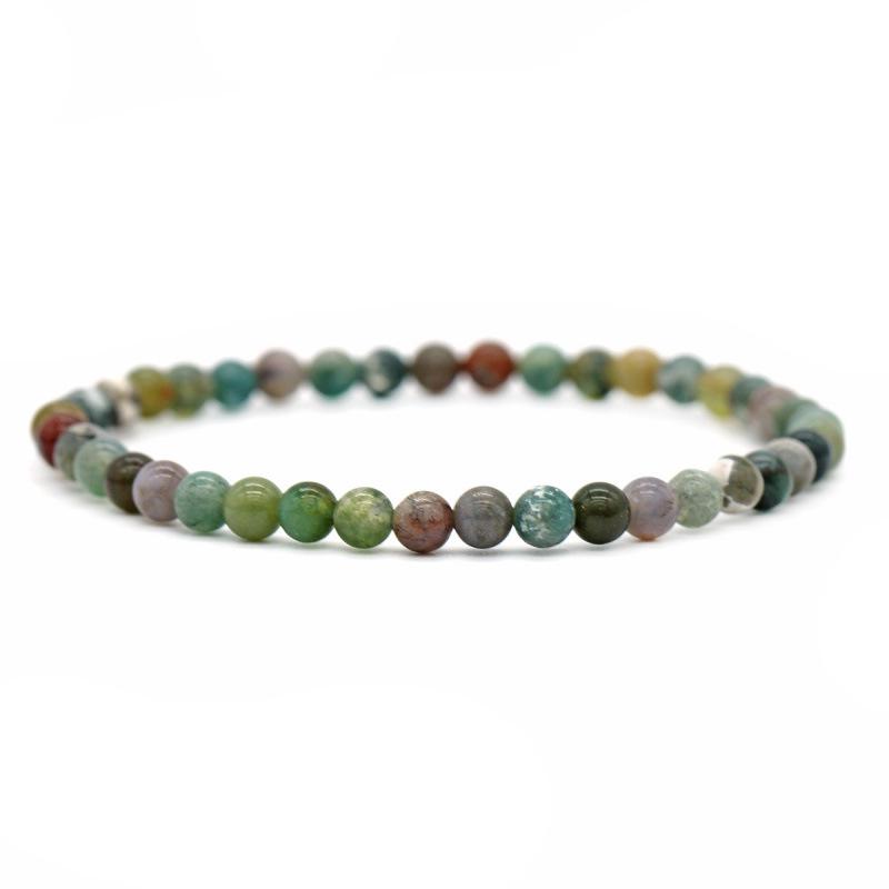 Fresh Style 4MM Agate Tiger's Eye & Volcanic Rock Beaded Bracelet