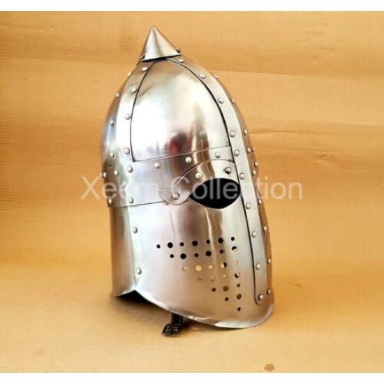 Medieval Knight Sugarloaf Crusader Helmet Armor Templar Viking 18 gauge steel
