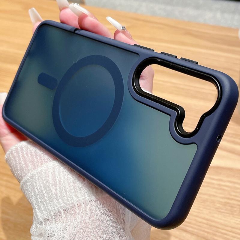 Custodia Magnetica Opaca per Cellulare per Samsung S23+, S24, S24Pro, S24Ultra e S22 - Semitrasparente, Design di Alta Gamma