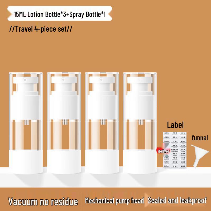Vacuum Press Travel Dispenser Bottle