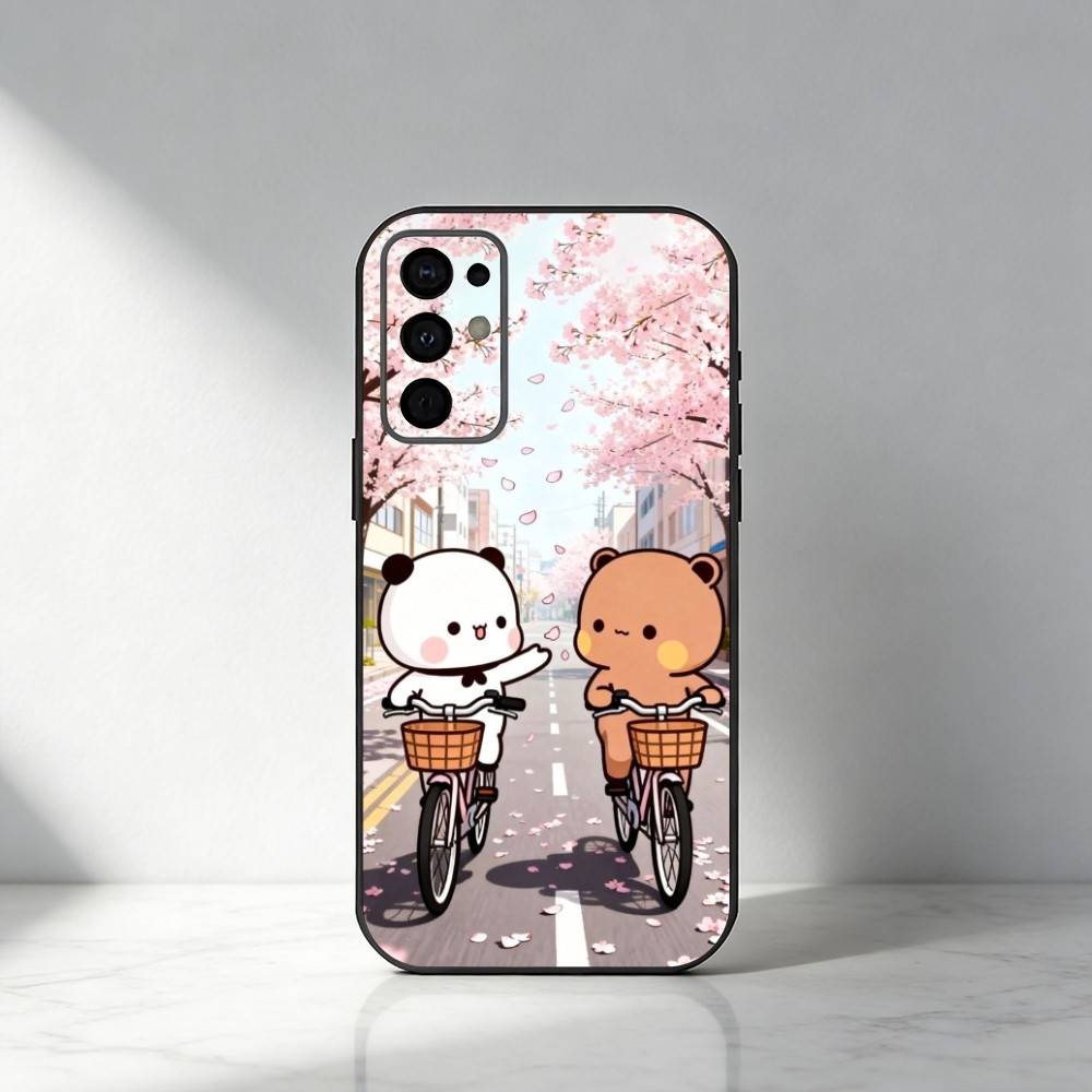 Cute BuBu D-DuDu Phone Case For Samsung S25,S24,S21,S22,S23,S30,Ultra,S20,Plus,Fe,Note,5G Black Cover