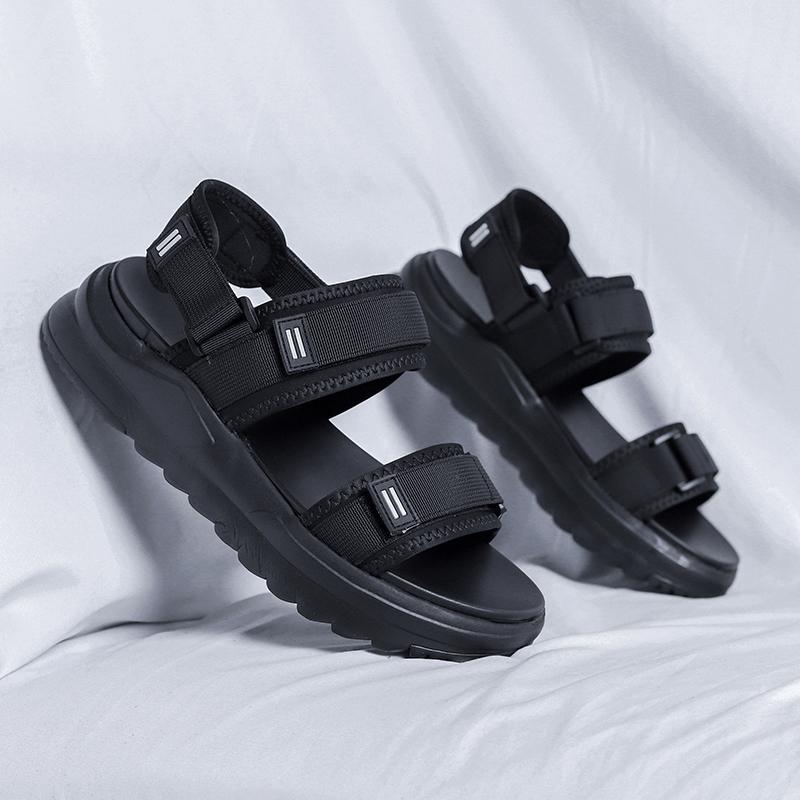 Fashion Men Casual Leather Sandals 2025 New Summer Casual Thick Bottom Walking Shoes Fashion Flat Designer Non-slip Beach Sandal Shoes