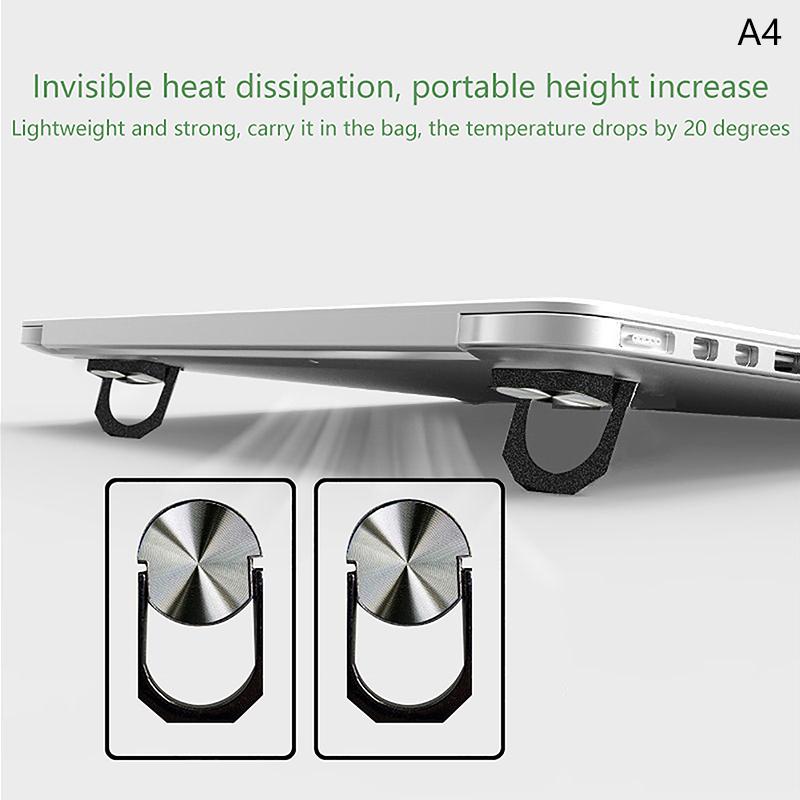 For Tablet Keyboard 2Pcs Invisible Mini Portable Cooling Stand Feet Zinc Alloy Foldable Laptop Non-Slip Base Bracket Support