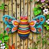 Metal Bee Wall Ornament Creative Garden Statue Art Wall Hanging Sculpture  Patio