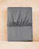 Satin fitted sheet 180x200 microfiber gray