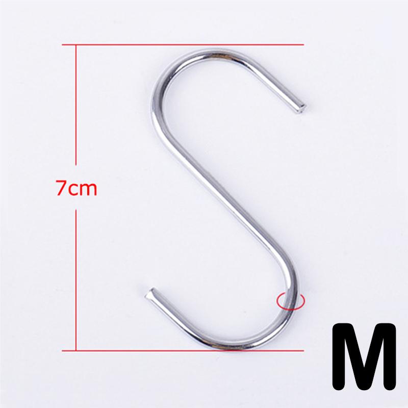 Stainless Steel S-Shape Hook Multi-function Kitchen Bedroom Railing S Hanger Hook Clasp Holder Hooks Hanging Clothes Rack