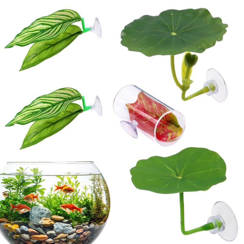 Hamac Feuille de Betta Décoratif Aquarium Habitat pour Poissons Lot de 5 Décoration d'Aquarium Habitat pour la Reproduction le Repos Lit de Sommeil pour Guppy