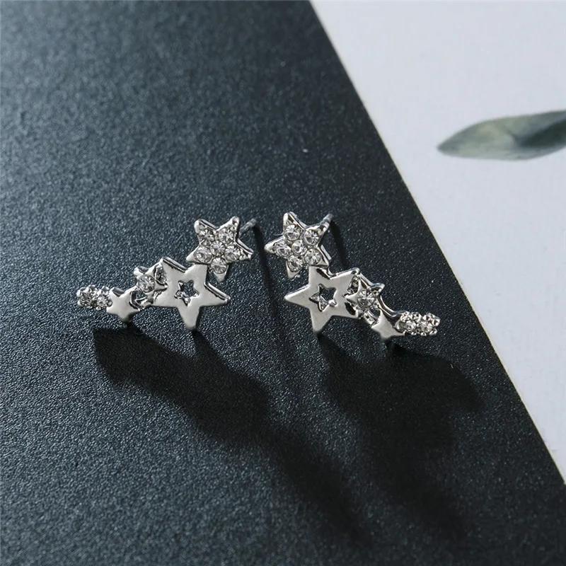 Shiny Star Stud Earrings for Women Elegant Zircon Rhinestone Mini Star Earrring Girls Party Birthday Fashion Zircon Gifts