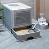 Extra Large Totally Closed Cat Litter Box-Drawer Type Anti-Splash Cat Sandbox Detachable Odor Removal Cat Litter Pan Cat Toilet