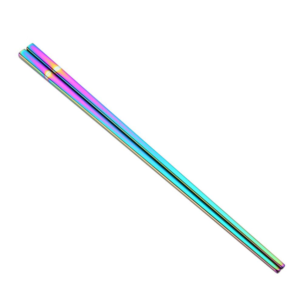 Ein Paar Edelstahl-Essstäbchen Galvanisierte Form Leicht zu Reinigen Wiederverwendbare Metall-Essstäbchen Perfekt zum Servieren 23cm