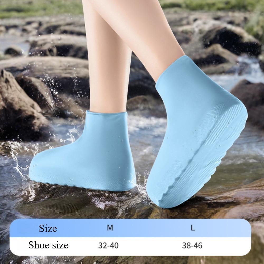 5 Pairs Latex Waterproof Shoe Cover Anti Slip Rain Boots Thickened Wear Resistant Outdoor Rainproof for Men Women Rain Cover