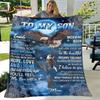 To My Son Plush Lion Wolf Dragon Eagle Quilt Blanket,Flannel Blanket Throw Blanket for Living Room Bedroom Bed Sofa Gift for Son