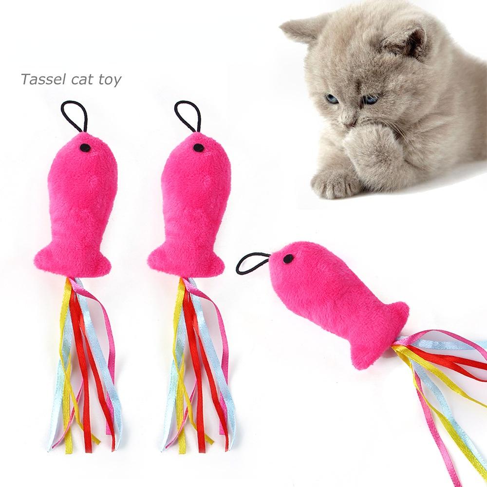 Cat Feather Toy Accessories False Mouse Worm Toy with Bell Kitten Cat Toys Interactive Replacement Refill Foam Ball Training