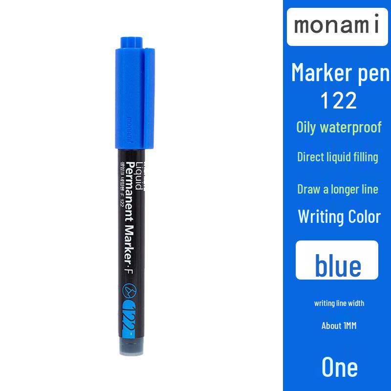 Monami 122 Oil-Based Waterproof Marker - Large Capacity, Long-Lasting Liquid Ink
