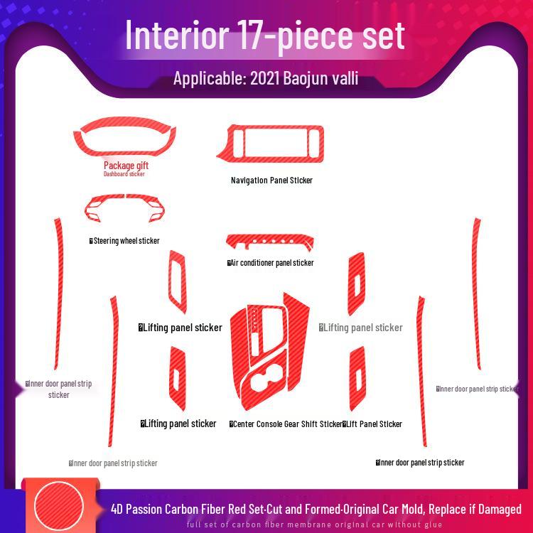 21 Baoyun Valley Interior Carbon Fiber Console & Door Anti-Kick Protective Film