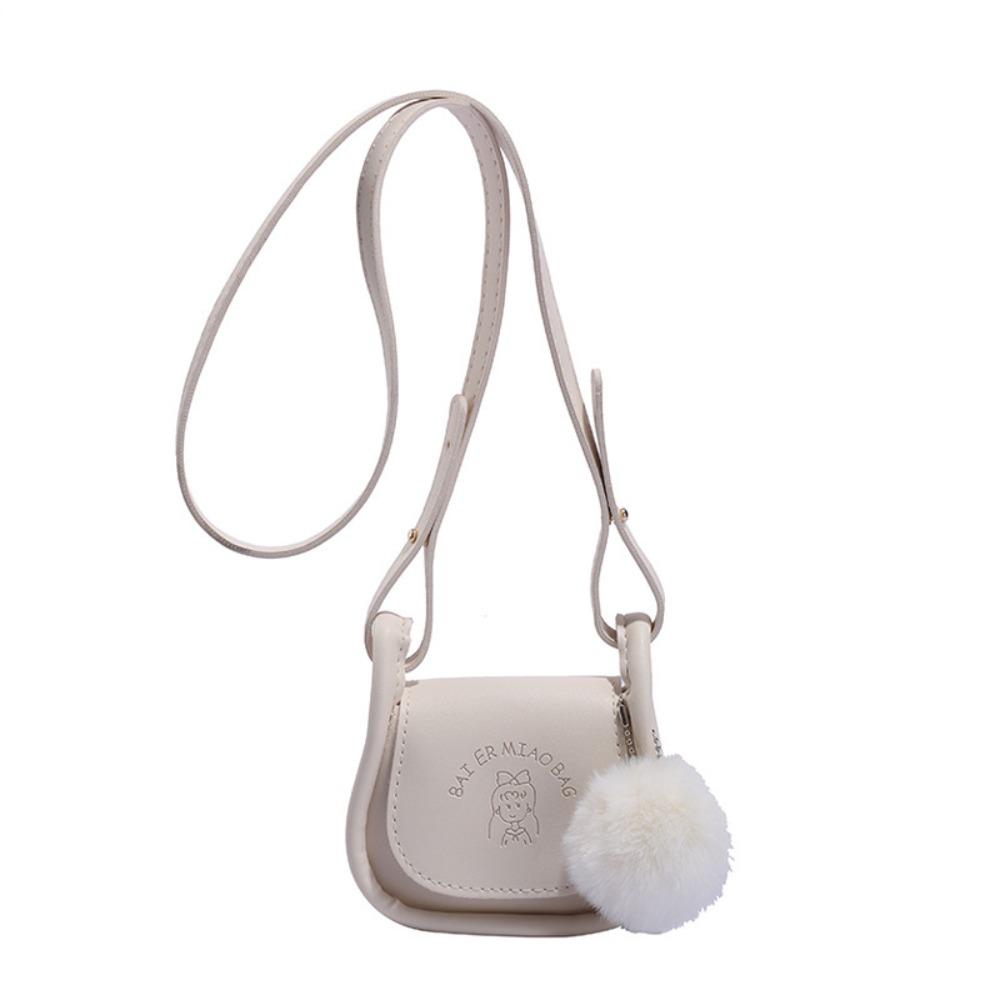 

с плюшевым шариком-подвеской женская сумка-тоут из ПУ кожи, детская сумка, сумка для сочетания с летней одеждой белый