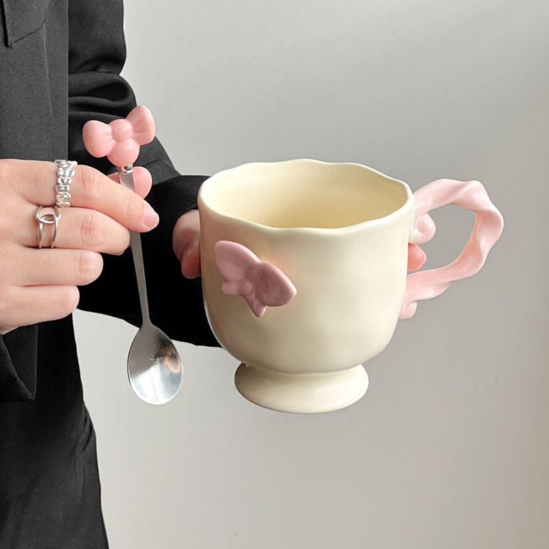 Mädchen Herz Verträumter Schmetterling Keramiktasse Mädchen Hoch Hübsch Kaffee Wasser Tasse Souvenir Nische Geburtstagsgeschenk